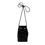 UAKISS  -  Sweet Y2k Aesthetic Solid Mini Cellphone Bag Fashion Drawstring Pleated Crossbody Bags Pu Streetwear Vintage Shoulder Handbags