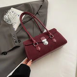 UAKISS  -  Small Faux Suede Shoulder Bags for Women 2024 Y2K New Luxury Fashion Designer Trend Female Tote Bag Lady Handbags