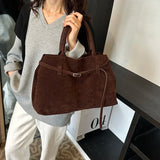 UAKISS  -  Large PU Leather Top-handle Bags for Women 2024 Winter Y2K Fashion Shoulder Bag Handbags Females Luxury Tote Bag