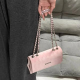 UAKISS  -  Pink Womens Shoulder Bag Sweet Elegant Small Literary Luxury Designer Handbag Chain Gentle Exquisite Ladies New Armpit Bag