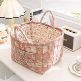 UAKISS  -  Sweet Floral Women's Bento Handbags Retro Patchwork Ladies Tote Shoulder Bags Retro Flower Female Storage Shopper Bag Purse