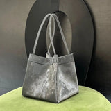 UAKISS  -   Aesthetic Silver Womens Handbag 2024 New Fashion Chinese Style Bucket Bags Small Advanced Vintage Female Crossbody Bag