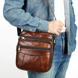 UAKISS  -  New Vintage MEN'S cow leather shoulder bag male crossbody casual bag for men