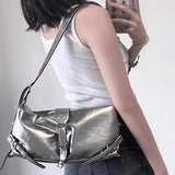 UAKISS  - 2024 Vintage Korean All Match Streetwear Handbags Fashion Grunge Casual Shoulder Bags Y2k Aesthetic Ins Simple Crossbody  Trendy