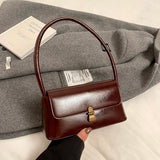 UAKISS  -  Small PU Leather Underarm Bags Lady Shoulder Bag for Women 2024 Winter New Fashion Y2K Tote Bags Handbags and Purses