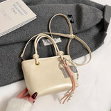 UAKISS  -  Small Short Handle PU Leather Crossbody Bags for Women 2025 Y2K Ladies Shoulder Bag Females Simple Handbags and Purses