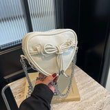 UAKISS  -  Sweet Heart Bow Chain Pu Fashion Women Shoulderbag  All Match Itabag Designer Commuting Bag