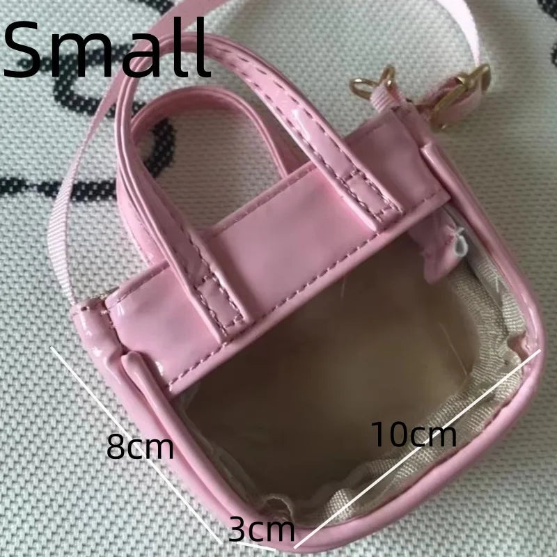 Uakiss Transparent Pocket Kawaii Doll Mini Itabags Y2k Lolita Pain Crossbody Bags PU Leather Cute Cartoon Handbags Japanese Bags Girls