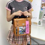 UAKISS  -  All Match Transparent Women Ita Bag Y2k Aesthetic Casual Preppy Trendy Backpacks Japanese Students Fashion Ins Heart Schoolbags