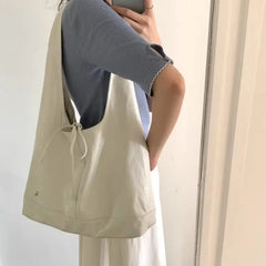 Uakiss Fashion Women Shoulder Bag Large Capacity Korean Solid Color Simple Commuting Handbag Female Trendy Tote Bag