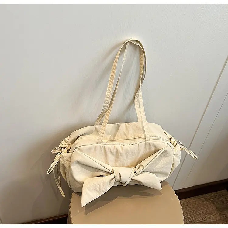 Uakiss Luxury Ladies Tote Bag Fashion Sweet Bow Shoulder Bags Female Korea Style Casual All Match Daily Nylon Bolso Mujer Shopper