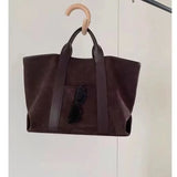 UAKISS  -  Vintage Suede Large Capacity Handbag Simple All-match Fashion Korean Chic Tote Bags Design Casaul Handbags Women