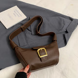 UAKISS  -  Belt Small PU Leather Shoulder Bag for Women 2024 Winter Trend Y2K Handbags Females Luxury Desinger Crossbody Bag