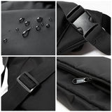 UAKISS  -   New Oxford Waterproof Small Zipper Crobody Bag 7.9 inch Flat Causal Shool Sling Shoulder Bag with Back Anti-theft Zipper Pocket