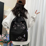 UAKISS  - Korean Chic Sweet Women Students Schoolbags Kawaii Casual Letter Embroidery Backpack Y2k Aesthetic Cute Fashion Girls Backpacks