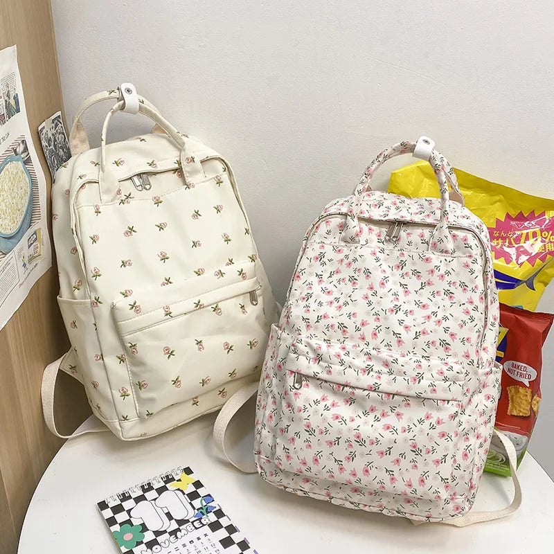 UAKISS  -  Fashion Women Cute Floral Student Backpack Trendy Lady Kawaii Book Bags Female Print Laptop College Backpack New Girl School Bag