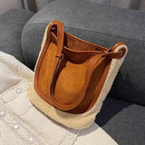 UAKISS  -  Big Bag Women's Large Capacity Crossbody Bag Women Autumn and Winter Lamb Wool Tote Bag Plush One-shoulder Bucket Bag