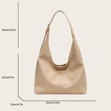 UAKISS  -  Shoulder Tote Bag Sets For Women Pure Color Large Capacity Shopping Totes With Small Pouch 2023 Winter New Casual Shoppers