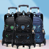 UAKISS  -  High-capacity on 2/6 Wheels Waterproof Luggage Rolling Bag Student Shoulder Backpack  Detachable Children Rolling School Bags