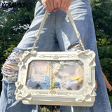 UAKISS  -  2024 New Women Y2k Aesthetic Bow Crossbody Bag Luxury Design Sweet Y2k Preppy Ita Bags Fashion Ins Transparent Shoulder Handbags