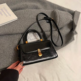 UAKISS  -  Small PU Leather Crossbody Bags Lady with Short Handle Flap Shoulder Bag for Women 2024 Designer Y2K Ladies Handbags