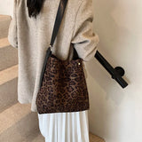 UAKISS  -  Small Leopard NUBUCK Underarm Bags Lady Shoulder Bag for Women 2024 Winter New Trend Vintage Y2K Fashion Handbags