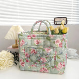 UAKISS  -  Sweet Floral Women's Bento Handbags Retro Patchwork Ladies Tote Shoulder Bags Retro Flower Female Storage Shopper Bag Purse