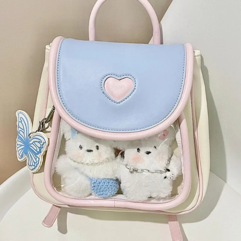 Uakiss Cute Womens Backpack Small Candy Color Sweet Fashion Aesthetic Backpack Luxury Designer Literary Female Kawaii Y2k Ita Bag