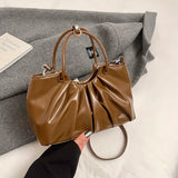 UAKISS  -  Small Pu Leather Crossbody Bags Lady Short Handle Shoulder Bag for Women 2024 Winter New Y2K Retro Handbags and Purses