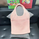 UAKISS  - Korean Ins Knitting Bag Fashion Retro Shoulder Bag Large Capacity Handbag Solid Color Casual Tote Bag Women's Backpack