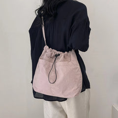 Uakiss Leisure Woman Tote Bag New Fashionable Canvas Bucket Shoulder Bag Large Capacity Student Commuting Crossbody Bag