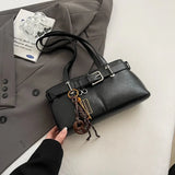 UAKISS  -   PU Leather Shoulder Bags for Women 2024 Y2K Designer Ladies Tote Bag Females Luxury Vintage Handbags and Purses