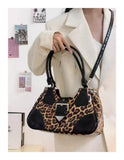 UAKISS  -   Hot Girls Leopard Print Y2k Shoulder Bag Women Vintage Handle Casual Crossbody Bags Female Versatile Retro Messenger Bag