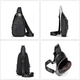 UAKISS  -  New Men's Cow Leather Chest Sports Man Shoulder Bag Casual Male Crossbody Bag