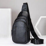 UAKISS  -  New Men's Cow Leather Chest Sports Man Shoulder Bag Casual Male Crossbody Bag