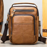 UAKISS  -  New Men's Cow Leather Crossbody Bag Man Shoulder Bag Casual Male Small Simple Bag For Men