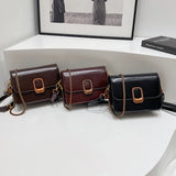 UAKISS  -  2024 New Y2K Retro Designer Mini PU Leather Flap Bag Women Trends Handbags and Purses Shoulder Bag Lady Crossbody Bag