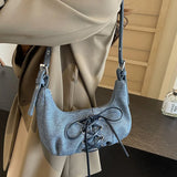 UAKISS  -  Vintage Denim Handbags Women Designer Luxury Ladies Underarm Shoulder Bags Y2K Ballet Style Crossbody Shoulder Bolso Mujer