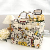 UAKISS  -  Sweet Floral Women's Bento Handbags Retro Patchwork Ladies Tote Shoulder Bags Retro Flower Female Storage Shopper Bag Purse