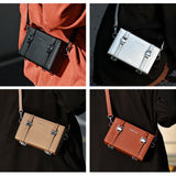 UAKISS  -   Small Square Bag for Man Soft Pu Leather Box Shape Shoulder Bag Fashion Men's Crossbody Bag Unisex Casual Phone Purse