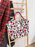 UAKISS  -  Eco Shopping Tote Cotton Fabric Women's Drawstring Shoulder Bag Daily Foldable Handbag