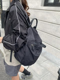 UAKISS  -  Japanese Casual Solid Simple Backpacks High-capacity Women All Match Travel Schoolbags Preppy Y2k Vintage Backpack for Students