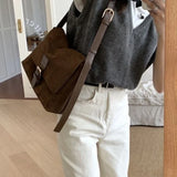 UAKISS  -  2024 New Fashion Women All Match Underarm Bag Y2k Aesthetic Streetwear Trendy Handbags Casual Simple Solid Shoulder Bags Female