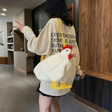 UAKISS  -  Cartoon Chicken Crossbody Bag Plush Cartoon Coin Purse Kawaii Tote Bag Shoulder Bag For Girls Women Plush Chicken Shaped Bag