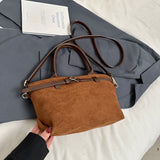 UAKISS  -  Nubuck Leather Crossbody Bags Lady Short Handle Shoulder Bag for Women 2024 Winter New Y2K Retro Handbags and Purses