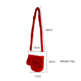 UAKISS  -  Women's Red Glove Shaped Shoulder Bag Plush Crossbody Bags Festive Handbag Christmas Ladies Fashion Bag