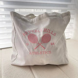 UAKISS  -  Beverly Hills 1984 Athletics Tennis Embroidered Fashion Women Canvas Shopping Bag Vintage Style Aesthetic Handbag Tote Bag