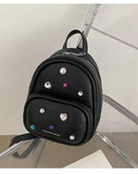 UAKISS  - Korean 2024 New Fashion Designer Colorful Diamond Backpack for Women Advanced Texture Shoulder Bag Handbag Versatile Backpack