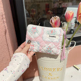 UAKISS  -  Cartoon Flower Square Cosmetic Bag Women Portable Earphones Lipstick Sanitary Napkins Storage Pouch Small Makeup Zipper Bags