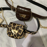 UAKISS  -  Personality Y2k Aesthetic Harajuku Mini Bags Women Fashion Leopard Belt Shoulder Handbags Streetwear Casual Waist Packs Trendy